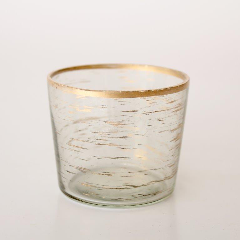 Extra Small Glass & Gold Tealight Candle Holder
